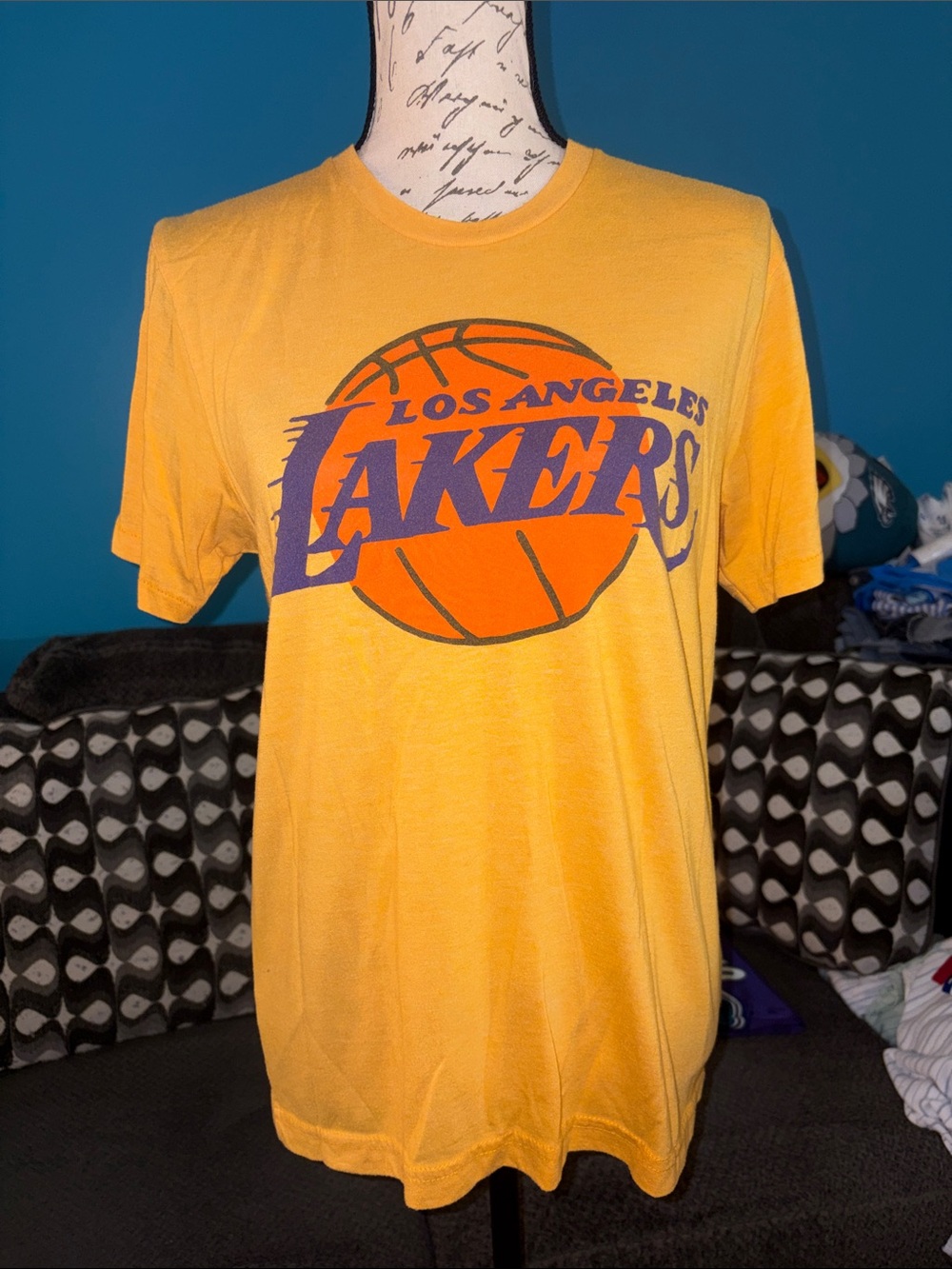 🎉4 for $20 Los Angeles Lakers Homage Unisex Logo Tri-Blend T-Shirt, Small